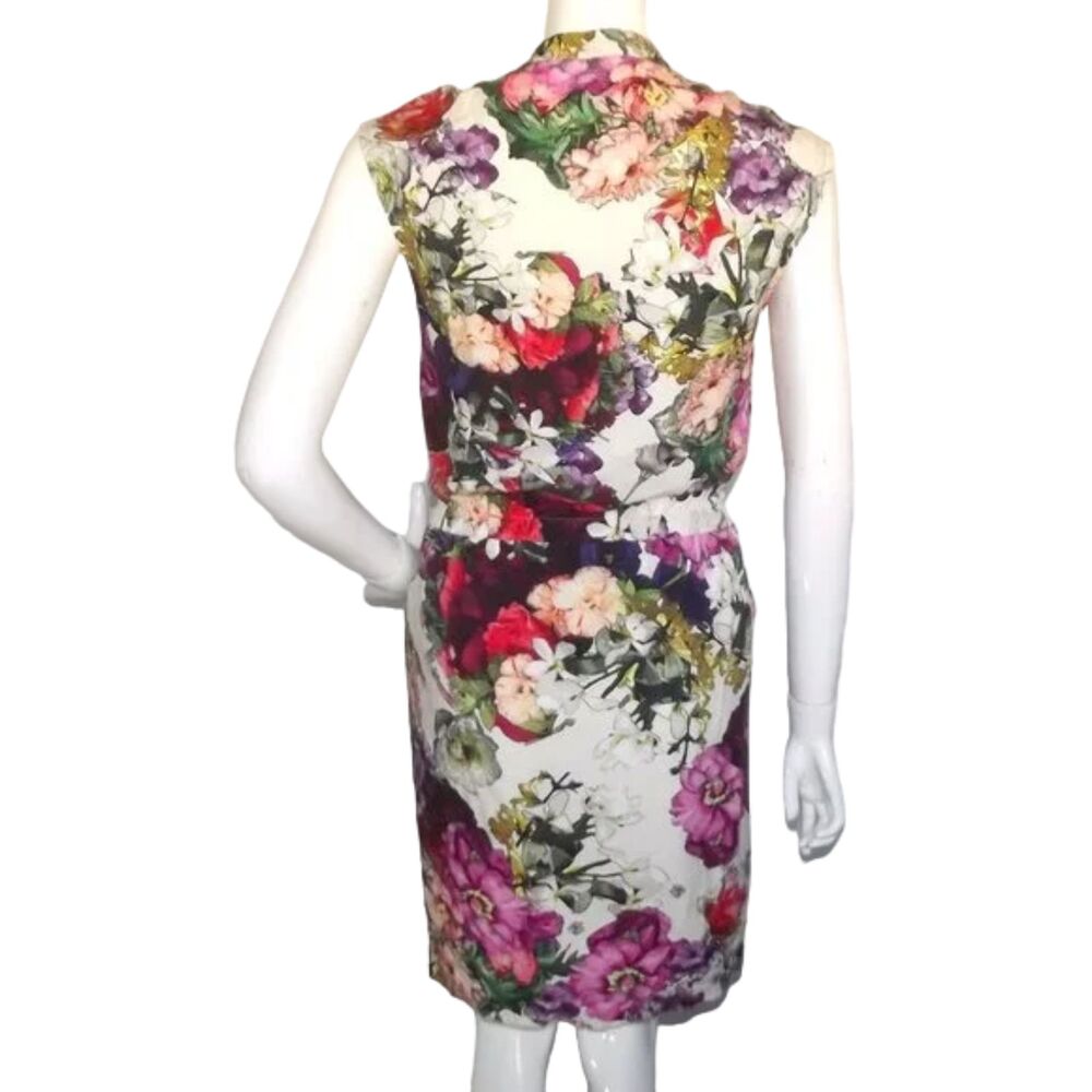 KOTON Dress, UK10/US6, White/Multicolor floral print, Stretch waist, Pockets - Picture 6 of 13